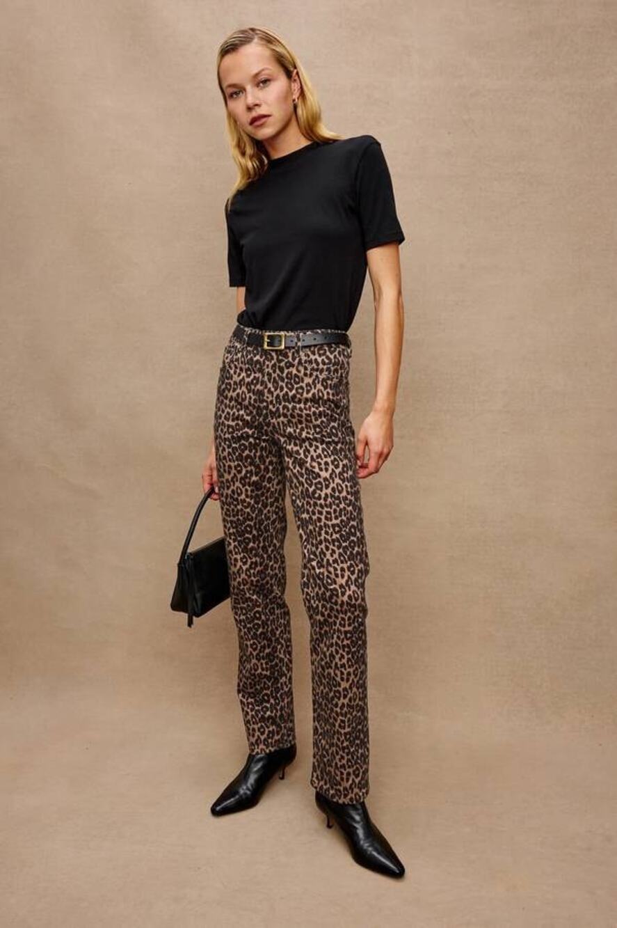 Rails Topanga Straight Leg Jean Brown Nala Leopard NWT Mob Wife Maximalist